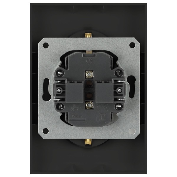 Розетка ЭРА Arktik 16-2105-05 двойная с заземлением 2X2P+E Schuko со шторками 16А-250В антрацит Б0070458