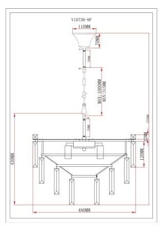 Подвесная люстра Moderli Crystal V10738-9P