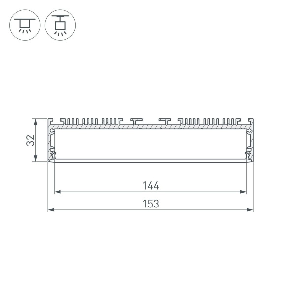 Профиль Arlight ARH-Power-W150-2000 Anod 036368