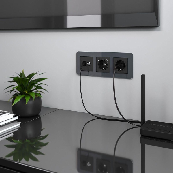 Розетка Werkel TV/RJ-45 6 кат черный матовый W1181308 4690389174483 Розетка Werkel TV/RJ-45 6 кат черный матовый W1181308 4690389174483