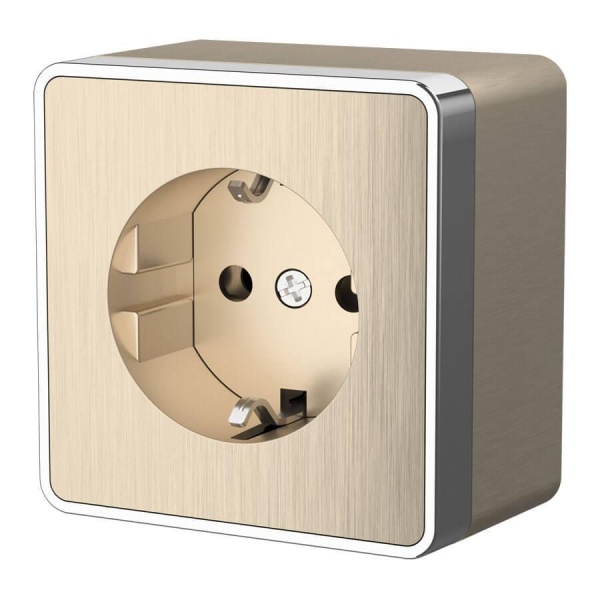 Розетка с заземлением Werkel Gallant шампань рифленый W5071010 4690389164491 Розетка с заземлением Werkel Gallant шампань рифленый W5071010 4690389164491