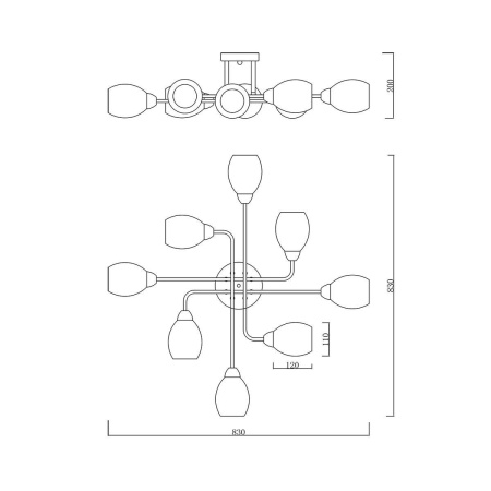 Потолочная люстра Escada Hope 1132/8P Black