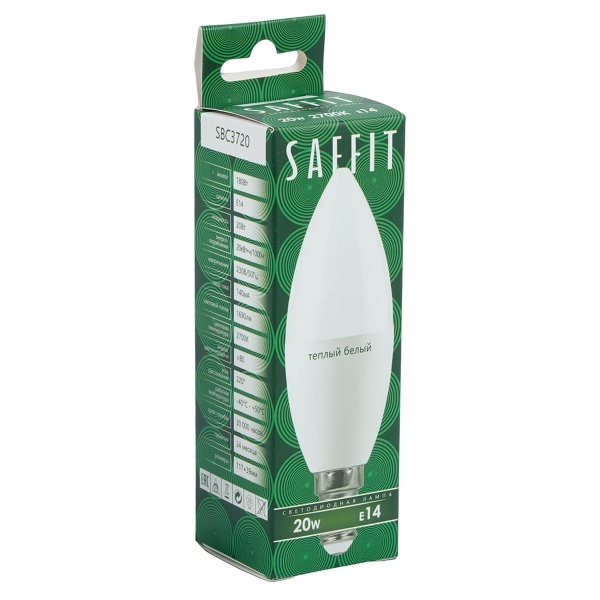 Лампа светодиодная Saffit E14 20W 2700K матовая SBC3720 55272
