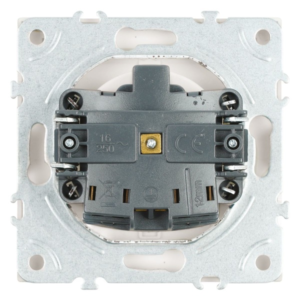 Розетка 2P+PE Stekker Эмили со шторками крышкой белый фарфор RST16-5112-01 49881