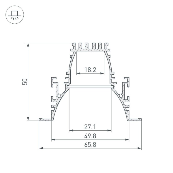 Профиль Arlight ARH-Line-6650-F-Comfort-2000 Anod 036351