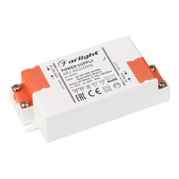 Драйвер Arlight ARJ-KE24500A 17-24V 12W IP20 0,5A 024951