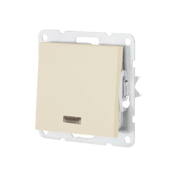 Переключатель одноклавишный LK Studio LK80 c подсветкой бежевый матовый 840402-1 Переключатель одноклавишный LK Studio LK80 c подсветкой бежевый матовый 840402-1
