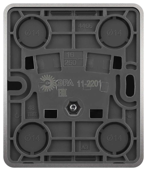 Розетка ЭРА Эксперт 11-2201-03 2P IP20 16A-250В ОУ алюминий Б0063033