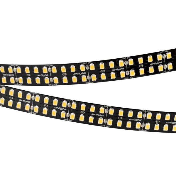 Светодиодная лента Arlight 4W/m 320Led/m 2835SMD теплый белый 5M RT-A320-BLACK-15mm 24V Warm3000 CRI98 032615(2)