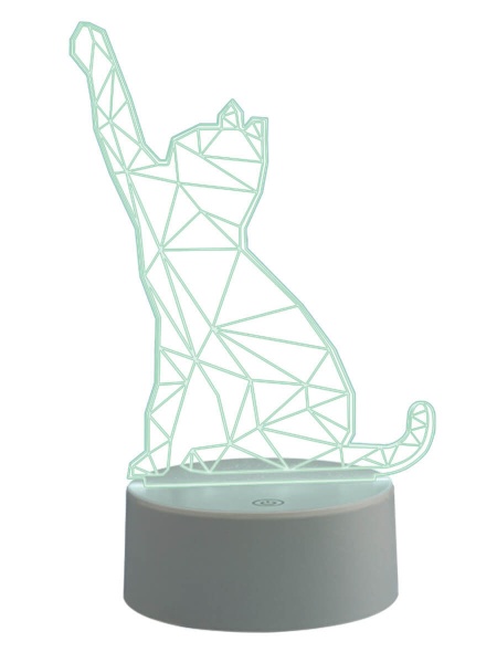 Фигурка светодиодная «Кошка» 25,5x13.5см Uniel ULI-M501 RGB/3AAA Catty/White UL-00007419