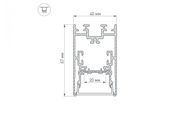 Профиль с рассеивателем Arlight S2-LINE-4067-2500 ANOD+OPAL 021172