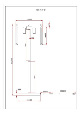 Торшер Moderli Levi V10763-4F