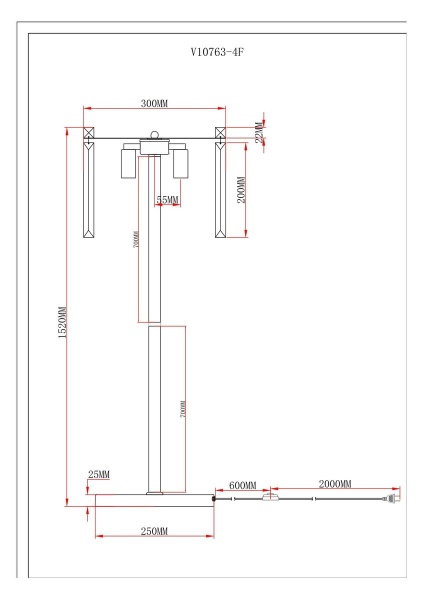 Торшер Moderli Levi V10763-4F