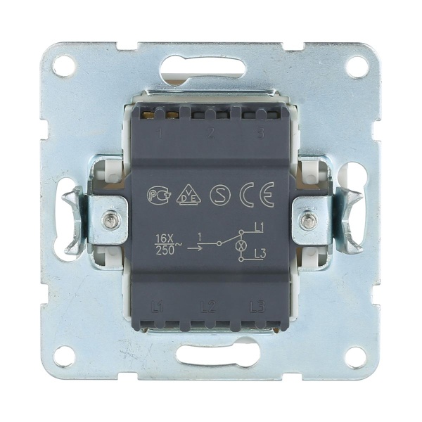 Переключатель LK Studio 1-кл., на 2 направления, c индикатором (схема 6L) 16 A, 250 B (черный бархат) LK60 860408-1