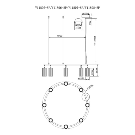 Подвесная люстра Moderli Cora V11896-8P