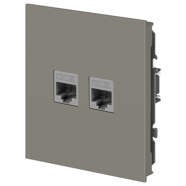 Розетка ЭРА Arktik 16-3108-07 информационная двойная 2XRJ45 титан Б0070490