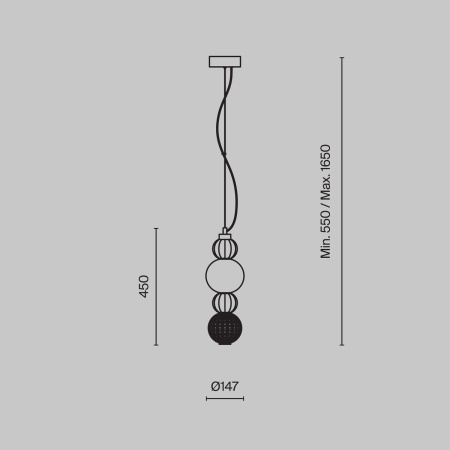 Подвесной светодиодный светильник Maytoni Collar P069PL-L17CH3K