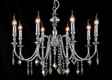Подвесная люстра Crystal Lux MERCEDES SP8 CHROME/SMOKE