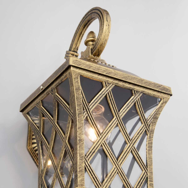 Уличный настенный светильник Elektrostandard Cassiopeya D черное золото a025295