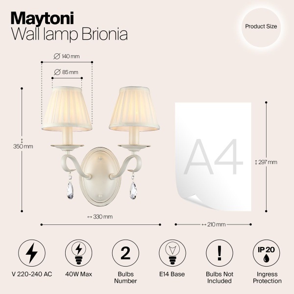 Бра Maytoni Brionia ARM172-02-G