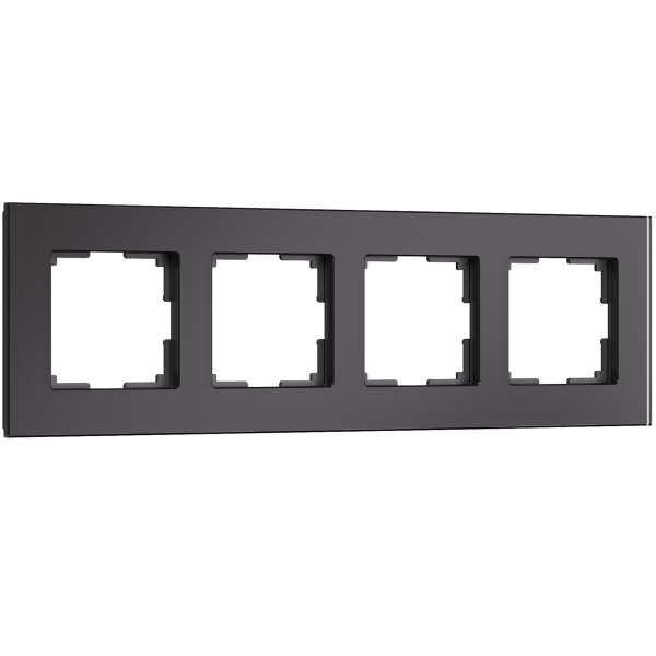 Рамка Werkel Senso на 4 поста черный, стекло soft-touch W0043108 4690389200496
