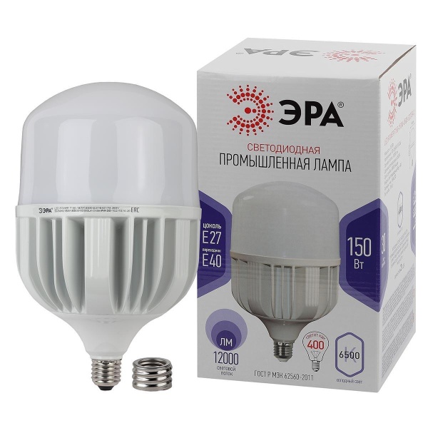 Лампа светодиодная сверхмощная ЭРА E27/E40 150W 6500K матовая LED POWER T160-150W-6500-E27/E40 Б0051796
