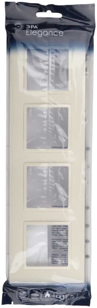 Рамка для розеток и выключателей ЭРА Elegance 14-5014-02 Classic, на 4 поста, слоновая кость Б0060587