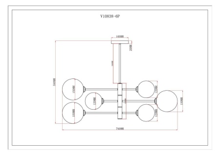 Подвесная люстра Moderli Molecule V10838-6P Подвесная люстра Moderli Molecule V10838-6P