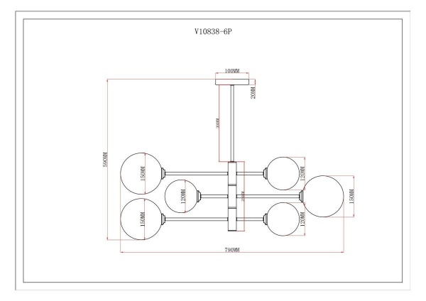 Подвесная люстра Moderli Molecule V10838-6P
