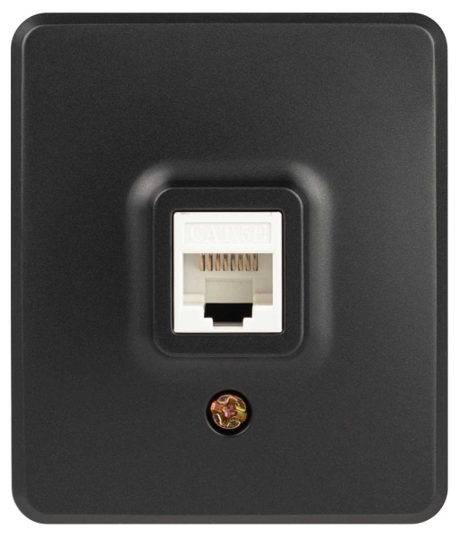 Розетка ЭРА Эксперт 11-3203-05 информационная RJ45 IP20 ОУ антрацит Б0062988