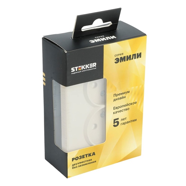 Розетка 2-местная с защитной шторкой, Stekker, б/з, 250В, 16А Эмили, RST16-5116-08, кашемир, soft touch 49903