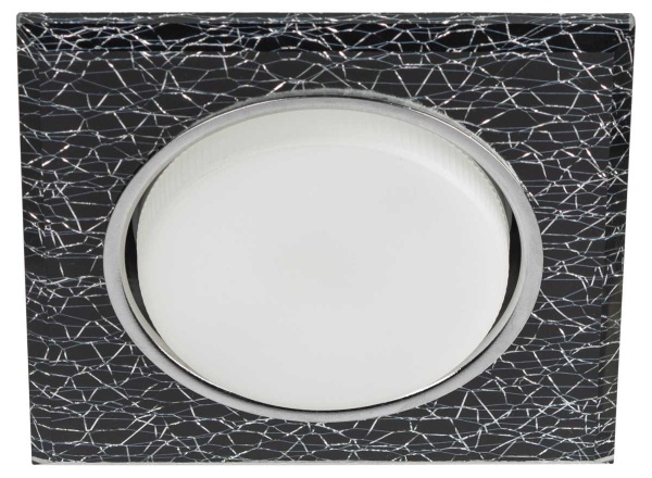 Светильник встраиваемый cо светодиодной подсветкой ЭРА DK LD50 WH/BK под лампу GX53 белый/черный Б0057469