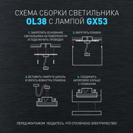Настенно-потолочный светильник ЭРА OL38 BK Б0056386