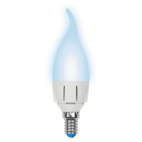 Лампа светодиодная диммируемая Uniel E14 7W 4000K матовая LED-CW37 7W/4000K/E14/FR/DIM PLP01WH UL-00004298