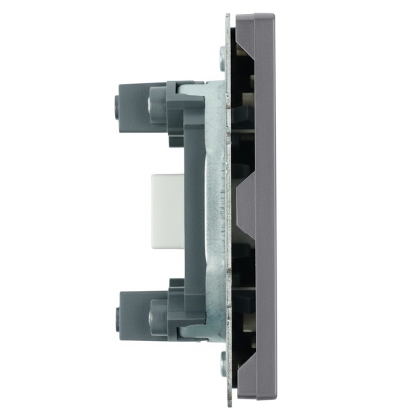 Розетка HDMI 2.0 Type A (механизм), серия Эмили, STEKKER, RST00-5118-10, платиново-серый, soft touch 50170