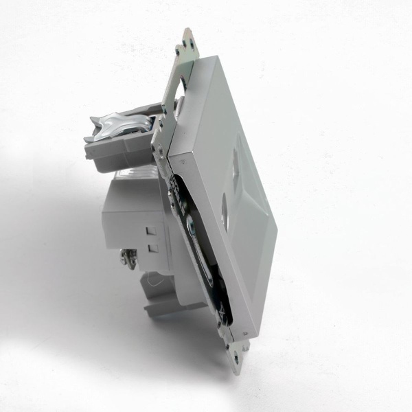 Розетка телевизионная TV + компьютерная RJ-45 Stekker Катрин серебро GLS00-7106-03 49183