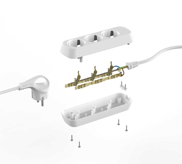 Удлинитель электрический ЭРА UDL-16-330-E Greenline 3 розетки с заземлением 3м ПВС 3x1мм2 Б0064970