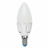Лампа светодиодная диммируемая (UL-00000690) E14 6W 3000K матовая LED-C37-6W/WW/E14/FR/DIM
