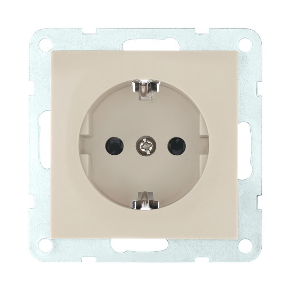 Розетка LK Studio с з/к, со шторками (бежевый) LK60 863201-1