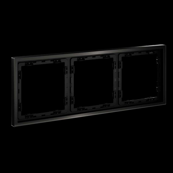 Рамка металлическая на 3 поста, S70 Metal (антрацит) Voltum VLSM120312