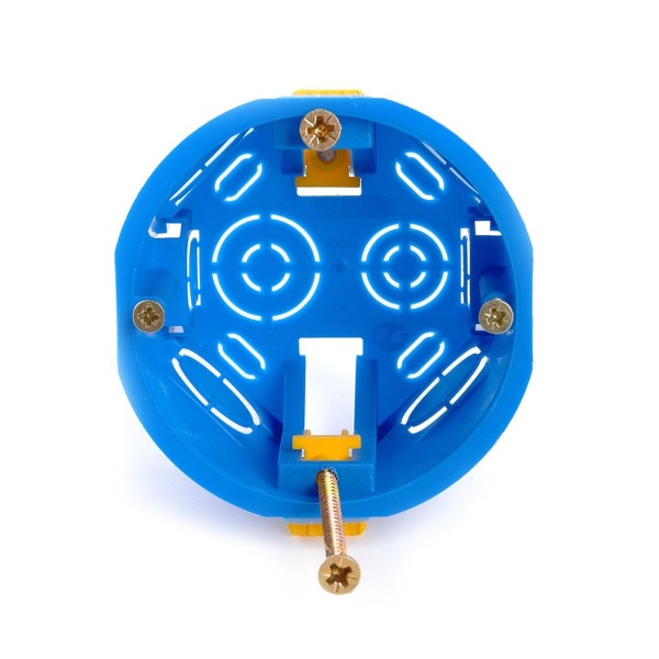 Подрозетник Stekker EBX20-02-2 с лапками для полых стен, синий (без инд. стикера) 39351