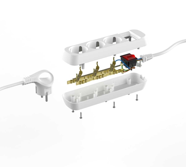 Удлинитель электрический ЭРА UDL-10-350-ES Greenline 3 розетки с заземлением с выключателем 5м ПВС 3x0.75мм2 Б0065080