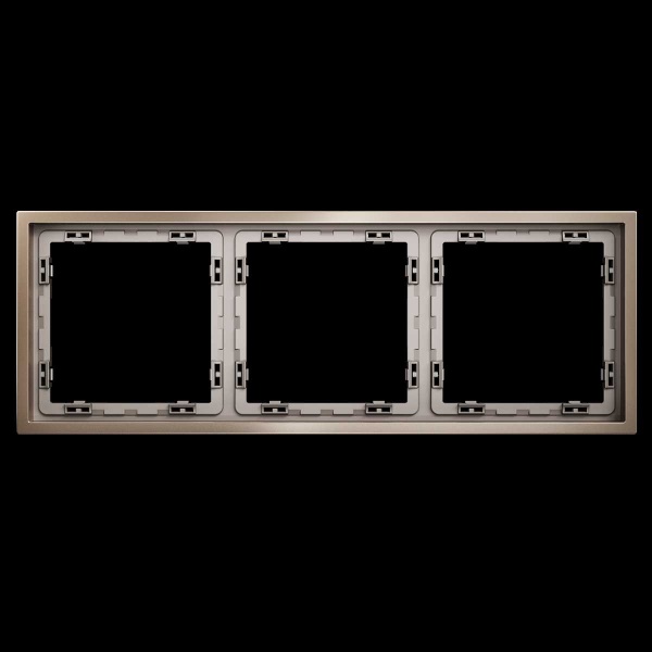 Рамка металлическая на 3 поста, S70 Metal (платина) Voltum VLSM120310