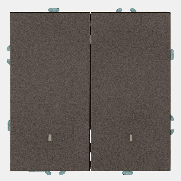 Выключатель 2-клавишный c индикатором (механизм), Stekker, 250В, 10А Эмили, RSW10-5102-09, антрацит, soft touch 49916