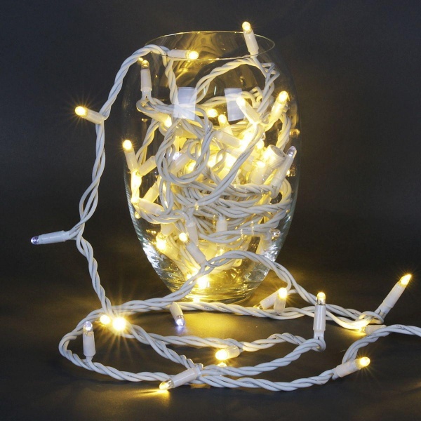 Cветодиодная гирлянда Sneha нить 24V теплый белый мерцающий A-504 WW/W FLASH