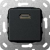 Розетка HDMI Gira System 55 разветвительный кабель черный матовый 567010