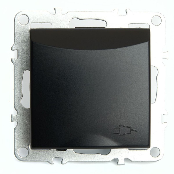 Розетка 2P+PE Stekker Эрна с крышкой черный PST16-9112-03 49156