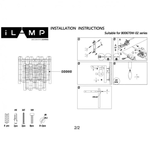 Настенный светильник iLamp Gramercy 670W-2 CR+CL