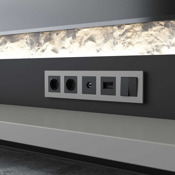 Рамка на 5 постов Werkel Slab дымчатый софт W0052917 a071630