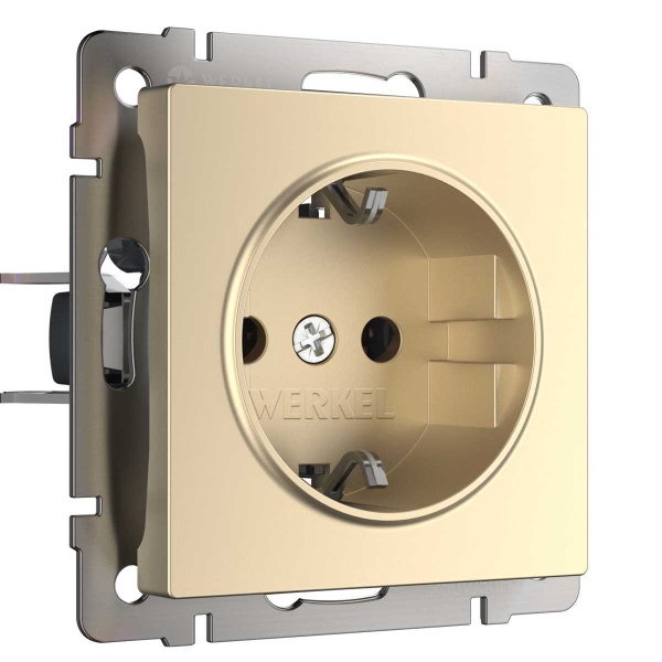 Розетка с заземлением Werkel шампань W1171011 4690389157363